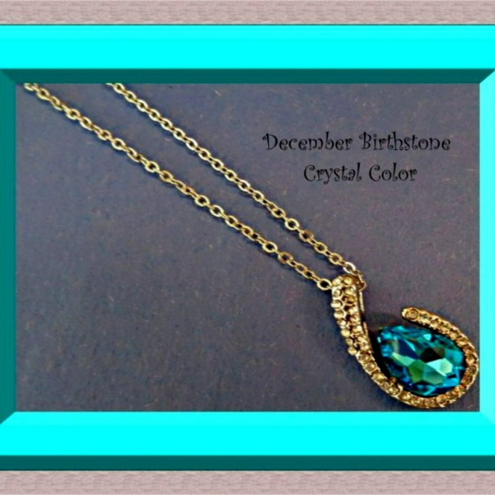 18KRP December Birthstone Color Crystal & Clear Crystal Necklace